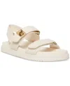 Steve Madden Mona Bone Leather Buckle Sandals In Bone