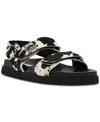 Shop Steve Madden Women's Mona Slingback Footbed Sandals In Cow Print Multi