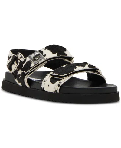 Steve Madden Women's Mona Slingback Footbed Sandals In Cow Print Multi