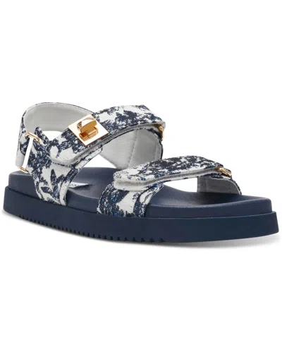 Steve Madden Women's Mona Slingback Footbed Sandals In Navy Toile Multi