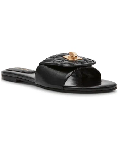 Steve Madden Women's Moreland Turnlock Slide Sandals In Black