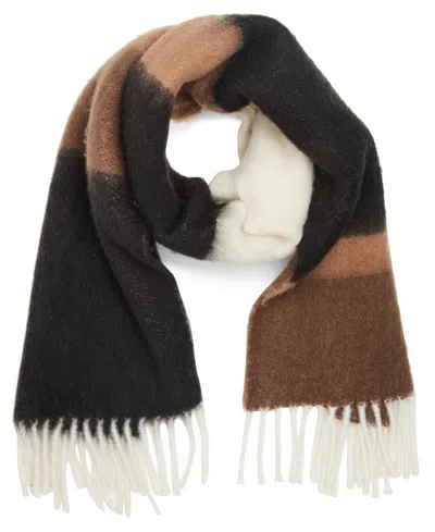 Steve Madden Women's Multi-stripe Woven Scarf In Black