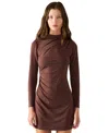 Steve Madden Women's Munich Long-sleeve Short Dress In Brown