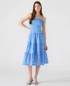 Steve Madden Nash Tiered Cotton Sundress In Blue