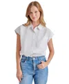 Steve Madden Nassau Short Sleeve Button-up Top In White