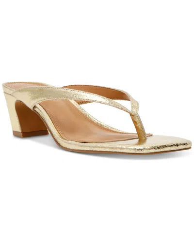 Steve Madden Women's Ninna Blade Heel Thong Sandals In Gold Metallic