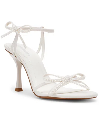 Steve Madden Women's Nixon-r High-heel Bow Dress Sandals In White