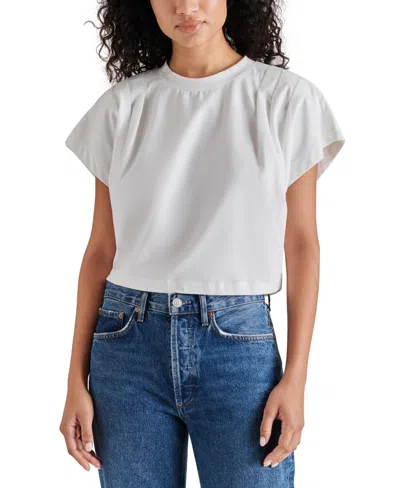 Steve Madden Women's Noah Dolman-sleeve Pleated Top In White