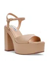 Steve Madden Odina Ankle Strap Platform Sandal In Tan Leather