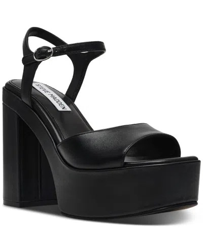 Steve Madden Women's Odina Two-piece Platform Sandals In Black Smooth