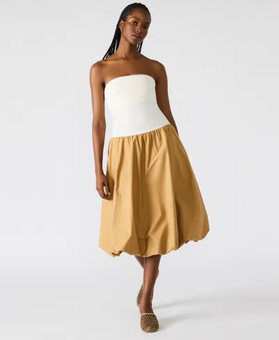 Steve Madden Women's Oliver Mixed-media Bubble-hem Dress