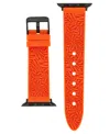 Steve Madden Women's Orange Silicone Debossed Swirl Logo Band Designed For Apple Watch 42mm (series 10) & 38/40/4 In Orange