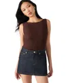 Steve Madden Ornellia Faux Suede Bodysuit In Brown