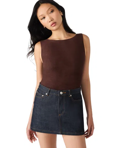Steve Madden Women's Ornellia Boat Neck Bodysuit In Brown