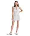 Steve Madden Paris Double Breasted Linen Blend Romper In White