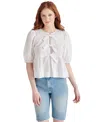 Steve Madden Paula Eyelet Embroidery Shirt In White