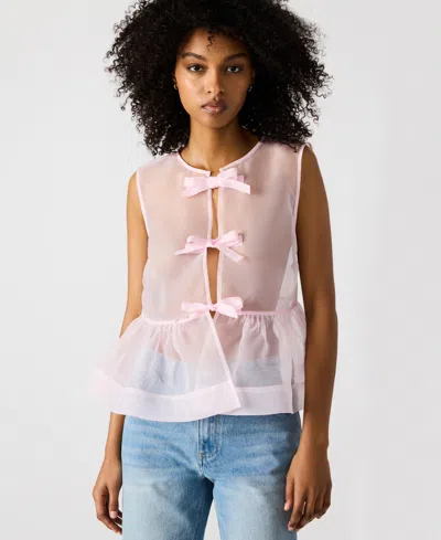 STEVE MADDEN WOMEN'S PAULINA TIE-FRONT SHEER TOP