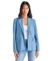 Steve Madden Women's Payton Denim Open-front Boyfriend Blazer In Chambray Blue