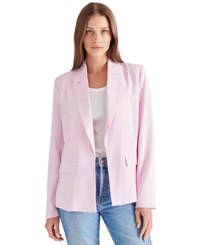 Steve Madden Women's Payton Open-front Long-sleeve Blazer In Pink Lemonade