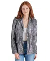 Steve Madden Payton Sequin Open Front Blazer In Silver Grey