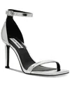 Steve Madden Piked Ankle Strap Sandal In Silver Foil