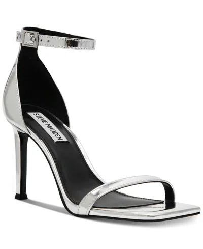 Steve Madden Women's Piked Ankle Strap High Heel Sandals In Silver Mirror Metallic