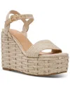 Steve Madden Pinky Espadrille Platform Wedge Sandal In Natural Raffia