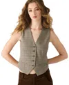 Steve Madden Barrett Plaid Vest In Gray