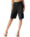 Steve Madden Ivana Linen Blend Bermuda Shorts In Black