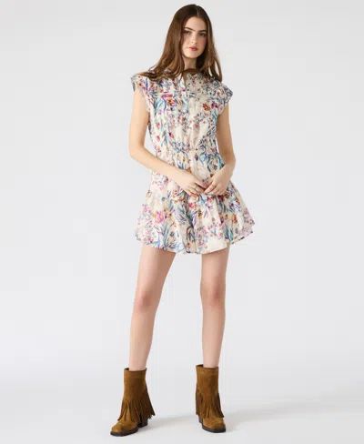 Steve Madden Women's Pleated Ruffle-hem Mini Dress In Multi