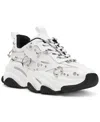 Steve Madden Women's Possession Piercing-embellished Lace-up Sneakers In White