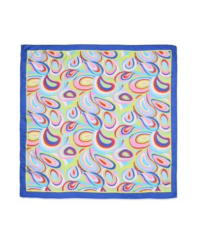 Steve Madden Women's Psychedelic-print Square Scarf In Blue Pink