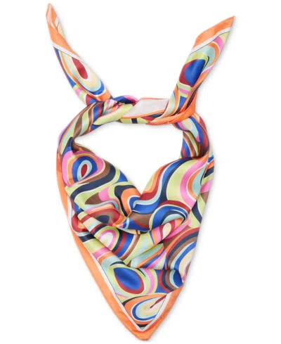 Steve Madden Women's Psychedelic-print Square Scarf In Flame