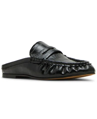 Steve Madden Women's Rafe Tailored Slip-on Loafer Mules In Black
