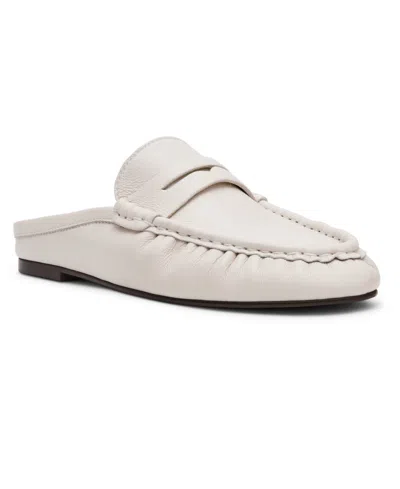 Steve Madden Women's Rafe Tailored Slip-on Loafer Mules In White