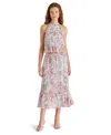 Steve Madden Women's Raina Printed Pleated Midi Skirt In Iris Blue