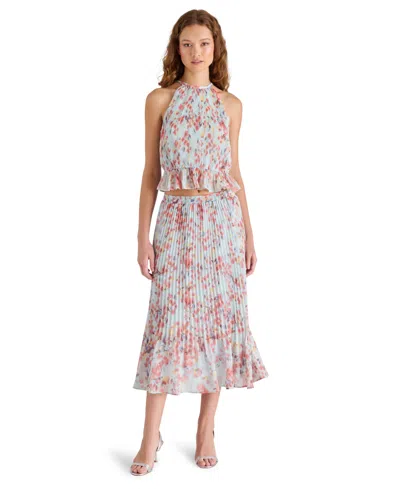 STEVE MADDEN WOMEN'S RAINA PRINTED PLEATED MIDI SKIRT