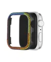 Steve Madden Women's Rainbow Crystal Protective Case Designed For Apple Watch 44mm In Black