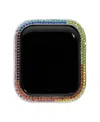 Steve Madden Womens Rainbow Crystal Apple Watch Bumper In Silver