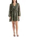 Steve Madden Women's Rami Leopard-print Mini Dress In Olive Night