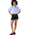 Steve Madden Reece Striped Puff Sleeve Shirt In Blue