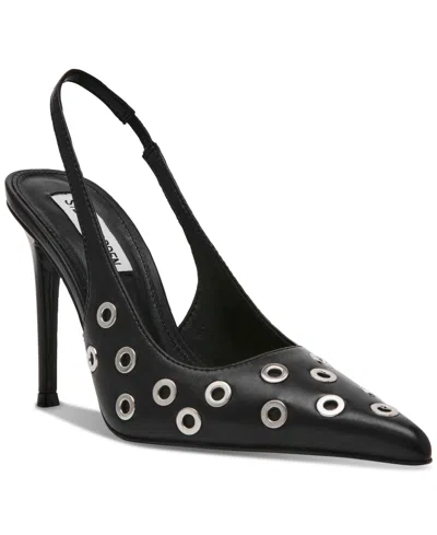 Steve Madden Womens Black Alchemy Eyelet-embellished Faux-leather Heels Eur 40 / 7 Uk