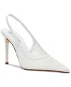 Steve Madden Women's Reyes Slingback Stiletto Pumps In White Pearl Multi