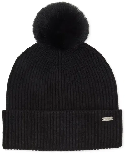 Oatmeal Hat With White Faux Fur Pom Pom » Amelia J Produktbild-Vorschau 4