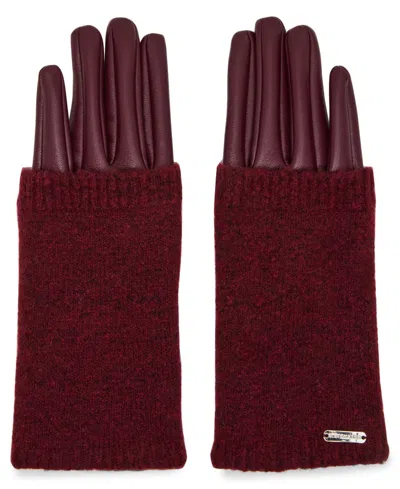 Steve Madden Women's Rib-knit Cuff Gloves In Red