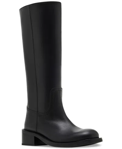 Steve Madden Women's Riggs Tall Square-toe Boots In Black Leather
