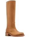 Steve Madden Rigg03s1 Womens Two Tone Leather Mid-calf Boots In Light Brown Leather