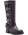 Steve Madden Brocks Buckle Boot In Black Leather