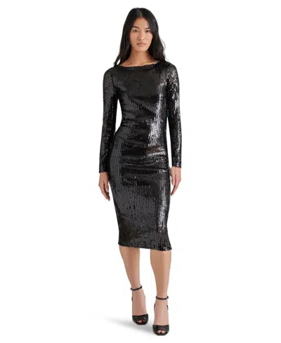 STEVE MADDEN WOMEN'S RONAN SEQUINNED BOAT-NECK DRESS