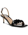 STEVE MADDEN WOMEN'S ROSALEA FLORAL DETAILED SLINGBACK KITTEN-HEEL SANDALS